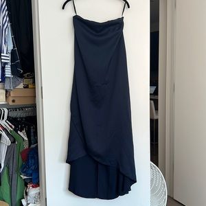 ASOS navy strapless maxi dress